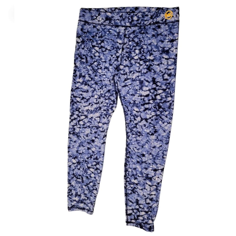 XL MICHAEL KORS blue / white tie dye style print leggings